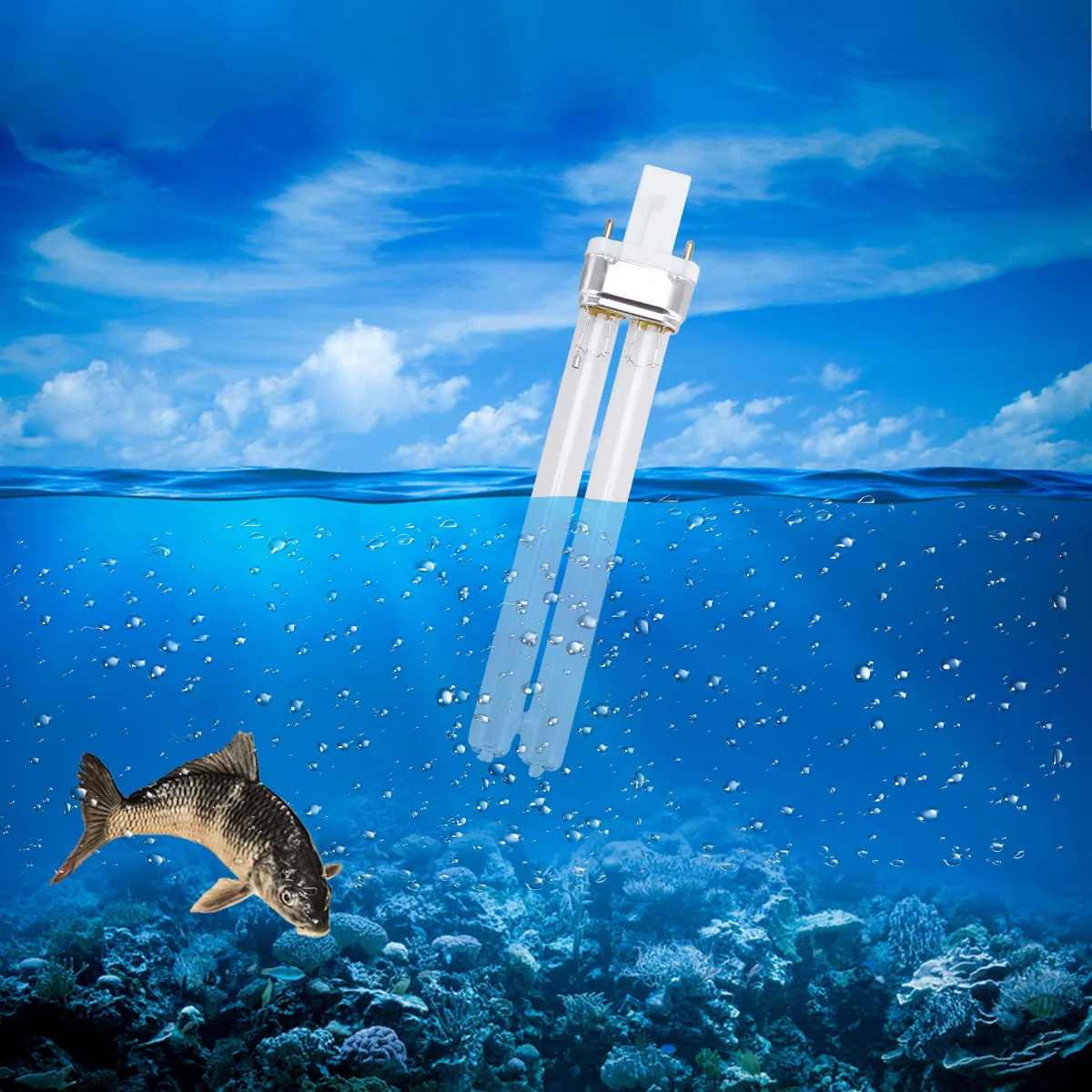 2 шт., 11 Вт лампы, УФ-лампы для аквариума (основание лампы G23, УФ-стерилизатор, УФ-лампа 2 шт., 11 Вт лампы, УФ-лампы для аквариума (основание лампы G23, УФ-стерилизатор, УФ-лампа