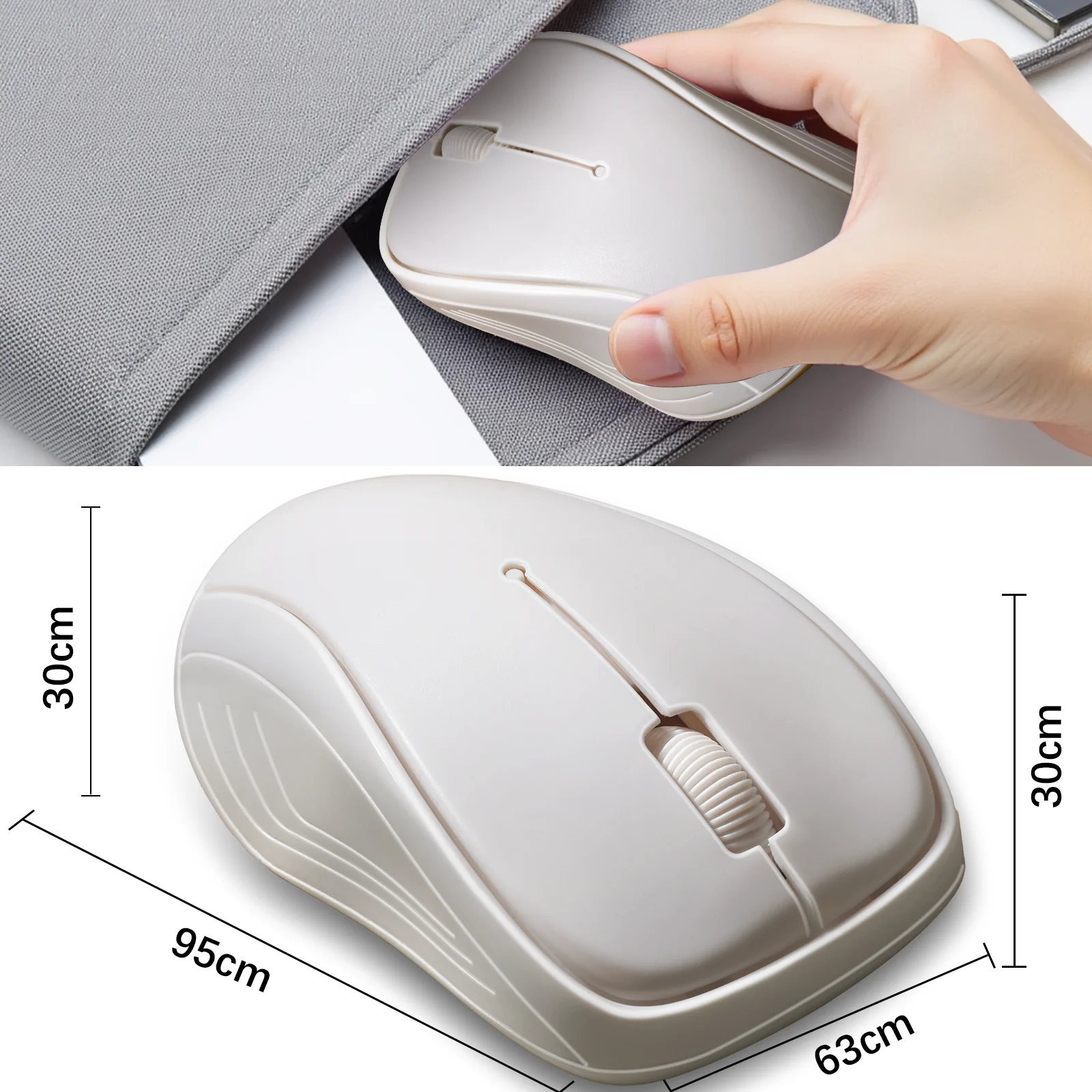 2.4G Wireless Mouse Ultra Lightweight 65g Battery Powered 2*AAA Cheap Budget-Friendly for Office Home PC Laptop