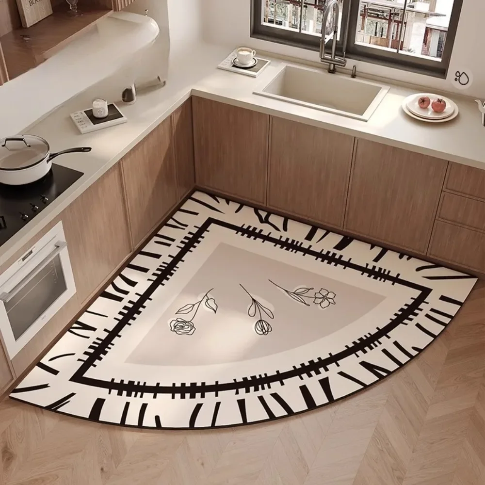 1pc Kitchen Diatomaceous Earth Floor Mat No Cleaning Oil Proof Waterproof and Anti Slip Heart-shaped Foot Mat Absorbent Door Mat