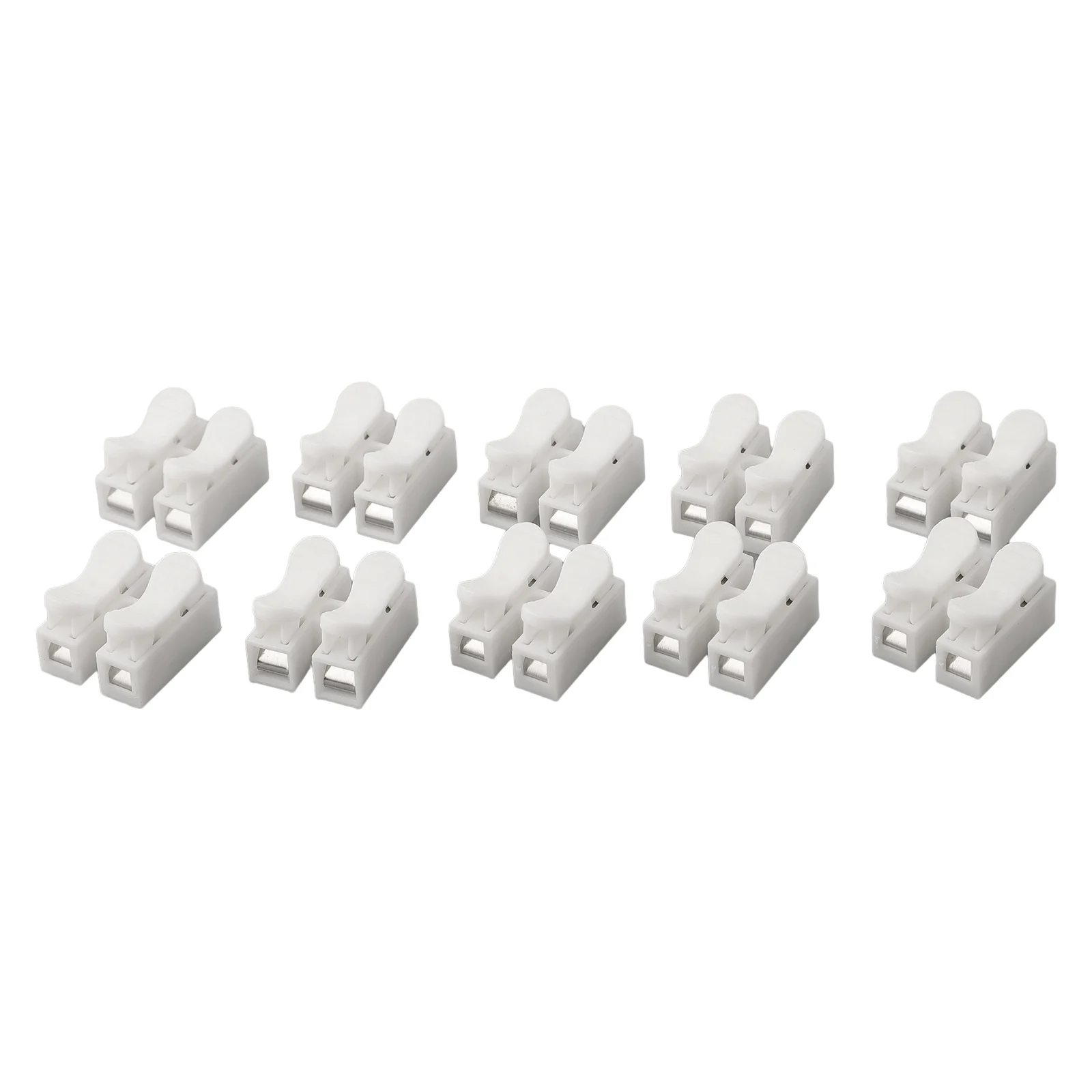 10개 CH2 스프링 와이어 커넥터 2핀 터미널 블록 (LED 스트립 조명용), 공구 불필요, 20-12 AWG 전선 사용 가능, 220V 1A 정격