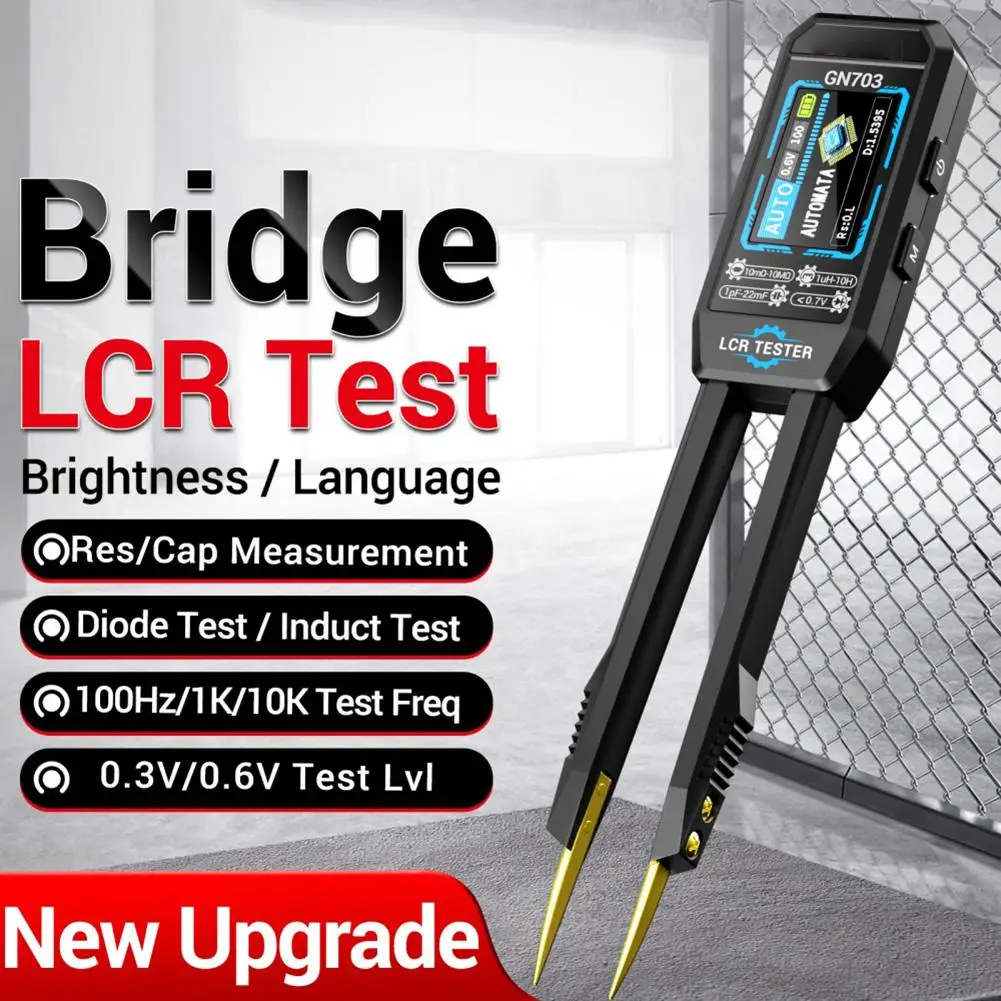 GN702 Digital LCR Tweezer for Fast Accurate Testing of Resistors Capacitors Inductors and Diodes in Electronics Development