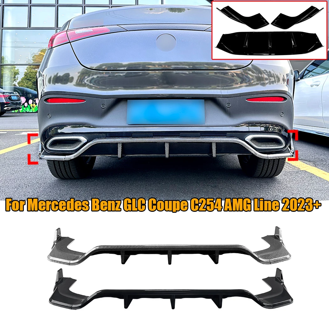 Rear Spoiler Lip Bumper Diffuser Splitter Body Guard Kit For Mercedes Benz GLC Coupe C254 AMG Line 2023+ Tuning Accessories