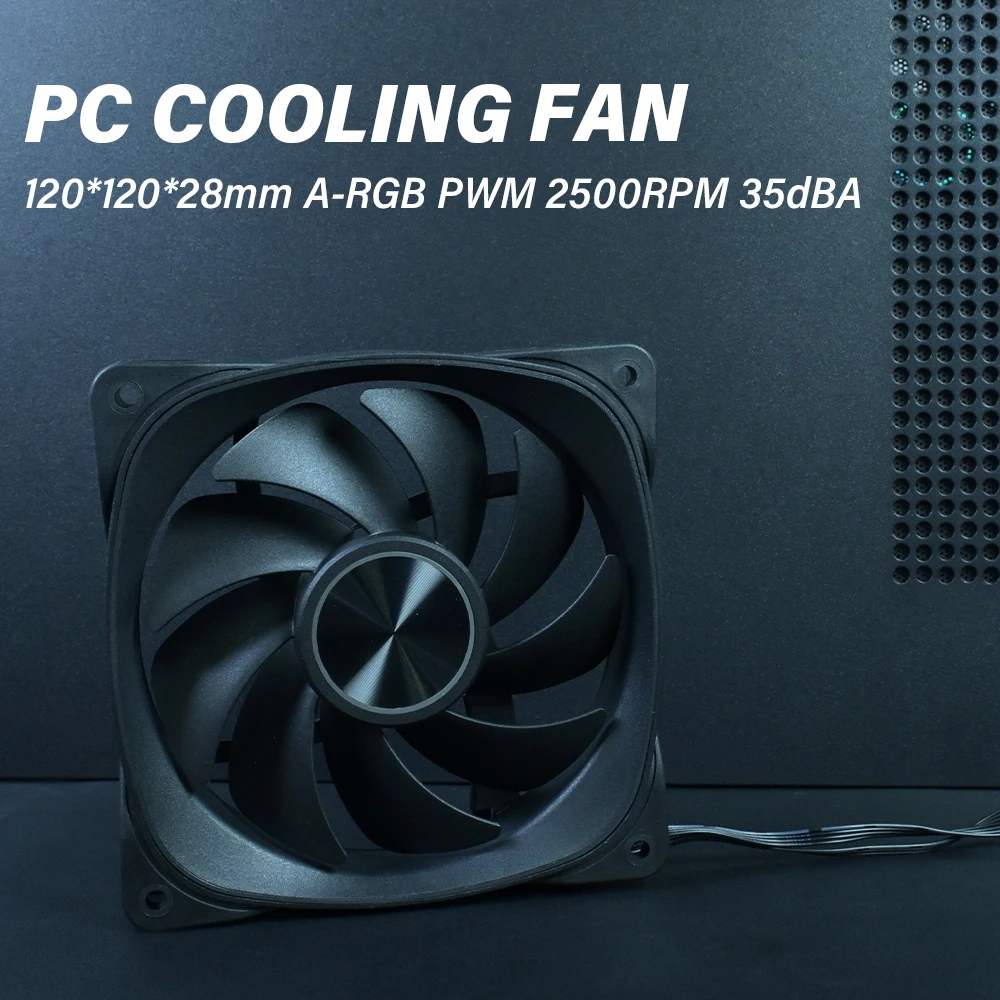 

Корпусный вентилятор SOONCOOL A-RGB с ШИМ 120 мм, оптимизированный для статического давления, скорость вентилятора: 1100–2500 об/мин, 5 В, 3-контактный светодиод A-RGB, одинарный вентилятор