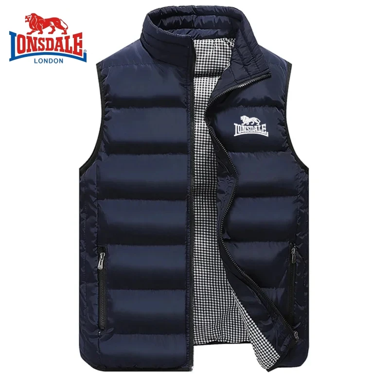 Men\'s Embroidery Brand High Quality Warm Vest Vest, Autumn and Winter Luxury Fashion Brand, Sleeveless Outdoor Windproof Jacket