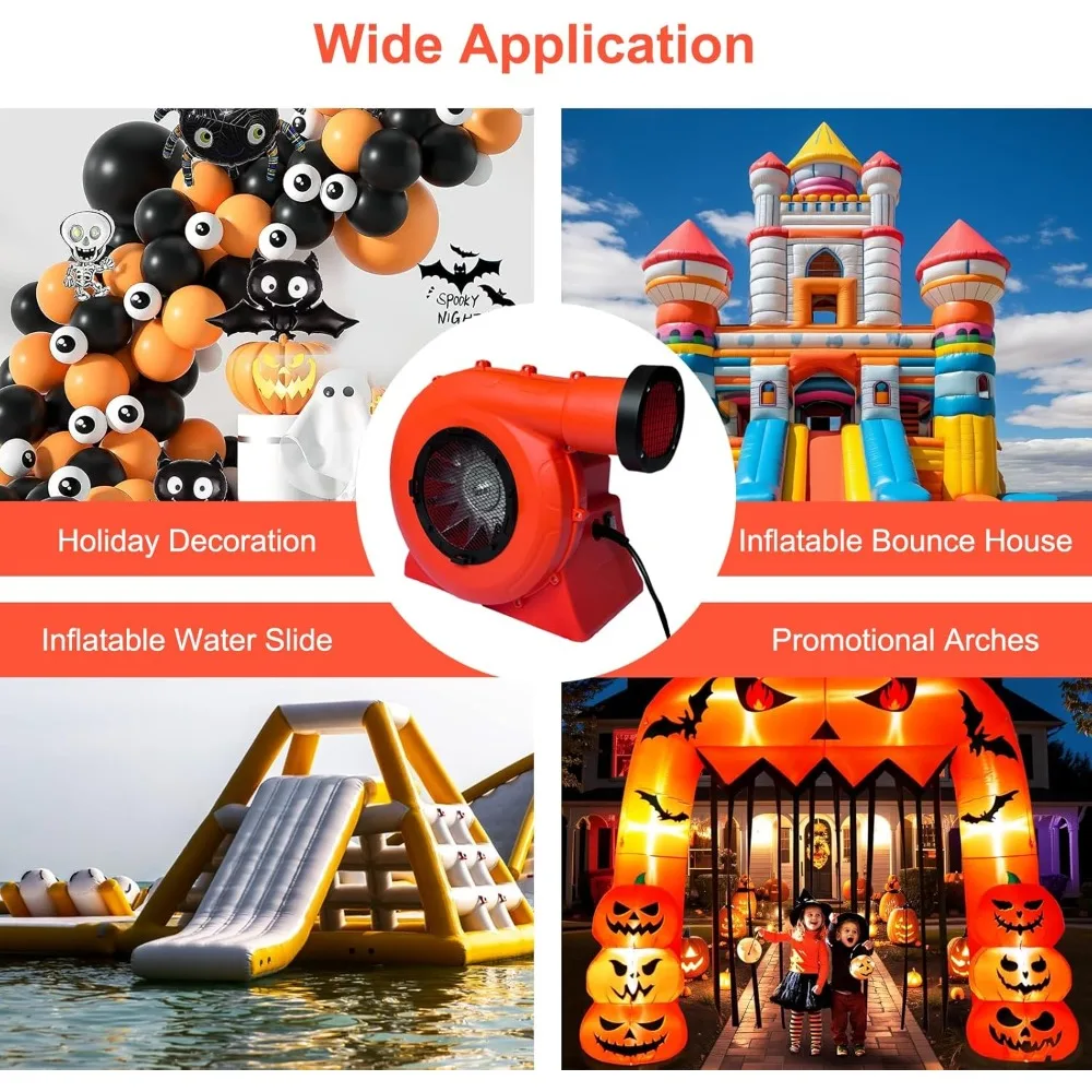 منفاخ منزل قوي بقوة 1100 وات/1.5 حصان، مضخة مروحة محمولة تجارية للمطاطية الكبيرة، شرائح المياه، القلاع