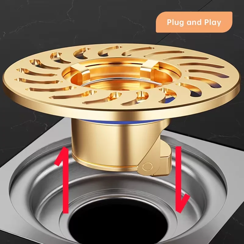 1PC Brass Handheld Handle Drain Core Hair Trap Anti-Clogging Filter Net Basket for Bathroom Toilet