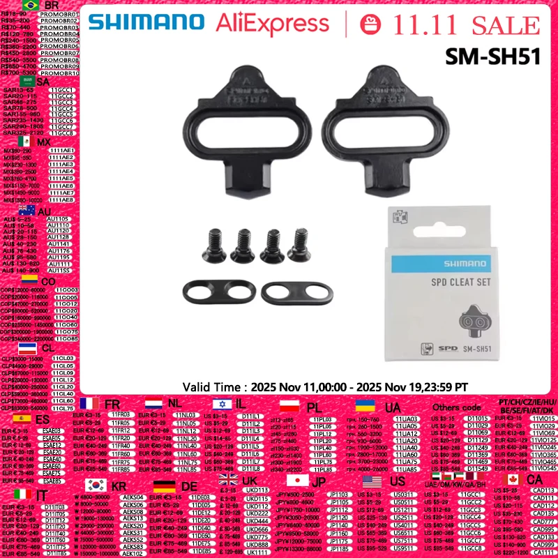 

SHIMANO SPD SM SH51 SH56 Pedal Cleats Plate Bike Float Mountain Bicycle Cleats SH51 SH56 M520 M540 M8000 M8020 Original Shimano