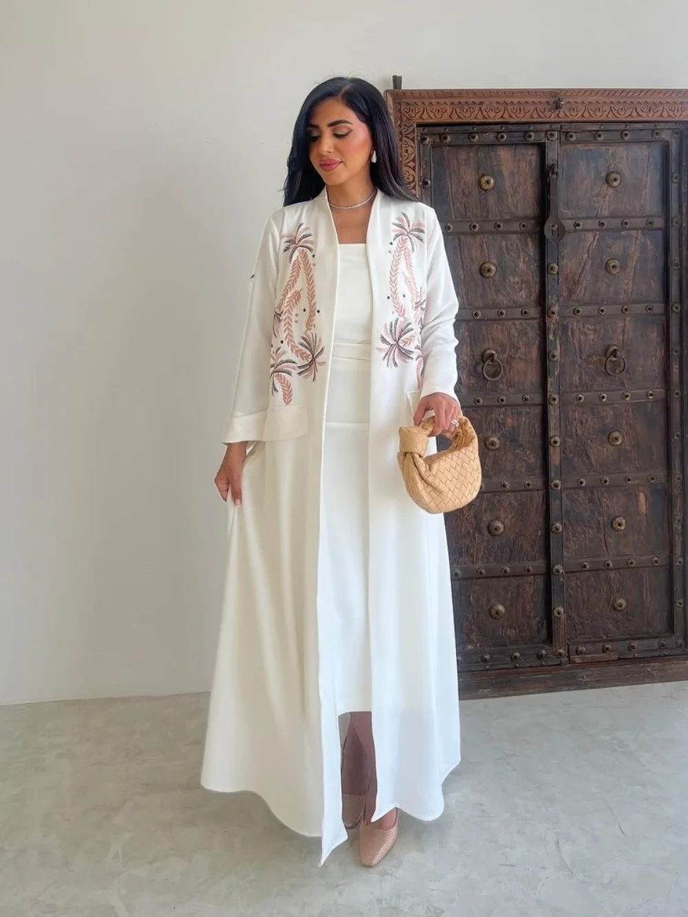 Frauen Stickerei Abaya Strickjacke Dubai Party Kleid Abayas Eid Muslimischen Ramadan Marokko Kaftan Vestidos Kaftan Kleid Jalabiya 2025