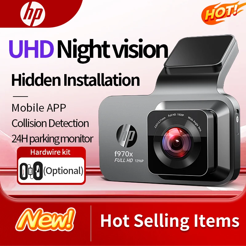 HP car camera dash cam camera UHD night vision WiFi DVR video loop video parking monitoring 1296p car dashcam auto