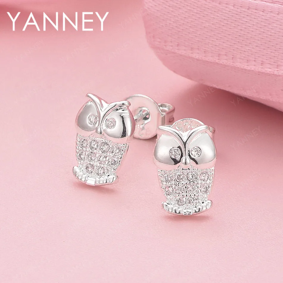 

Luxury 925 Sterling Silver Exquisite Owl Earrings for Women, Wedding Jewelry Accessories, Fashion Party