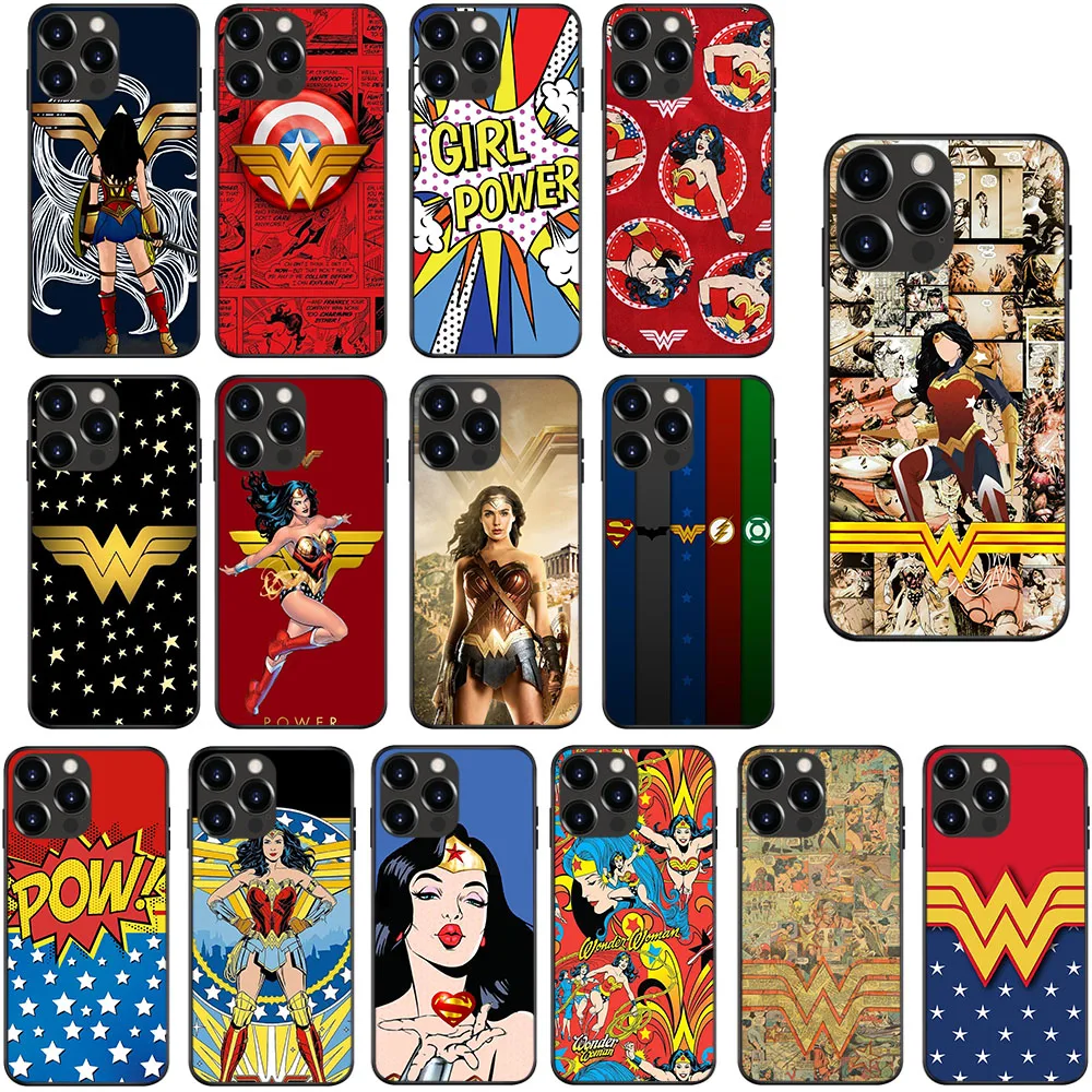 AI-77 Wonder Super Woman Soft Case For iPhone 15 14 13 12 11 Mini Max Pro Plus