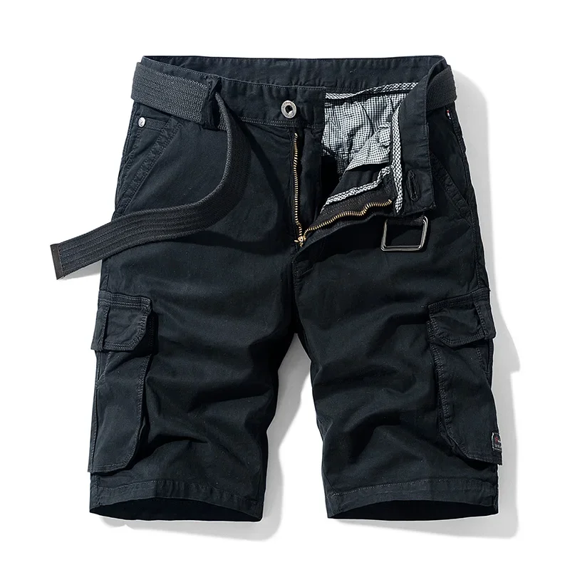 Summer Cargo Short Men Fashion Casual Shorts Mens Military Cargo Pocket Pants Cotton Male Tactical Shorts No Belt Plus Size A857