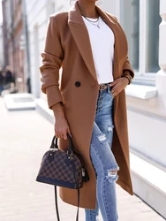 Suit woolen coat women senior sense 2024 autumn and winter new shoulder slimming Korean version thickened woolen coat