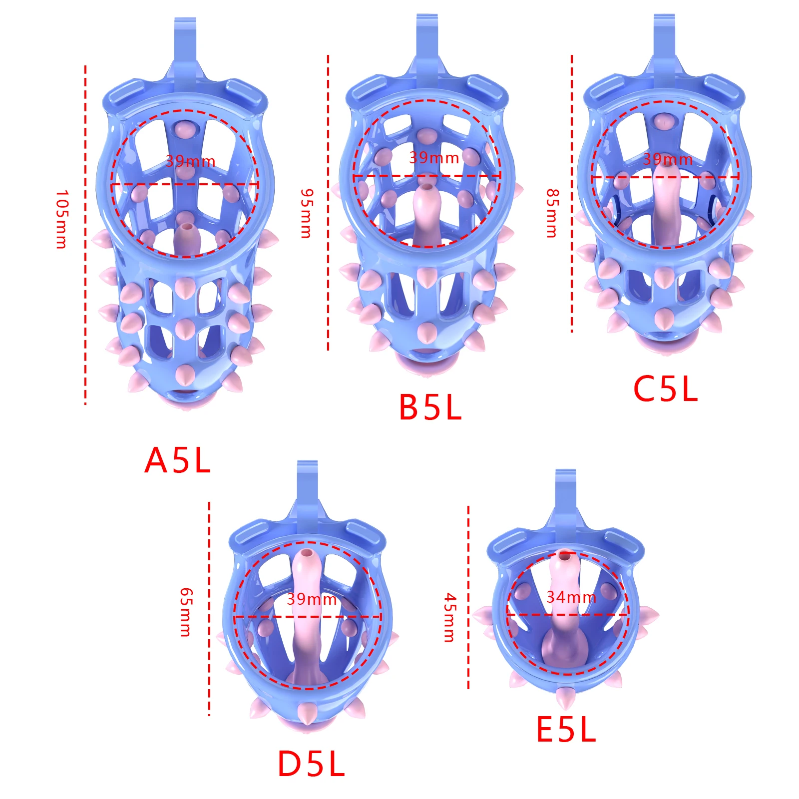 BDSM Removable Spike Sissy Chastity Cage 5 Sizes Cage&5 Sizes Penis Ring 정조대 Penis Lock Male Adult Products Couples Erotica 18+