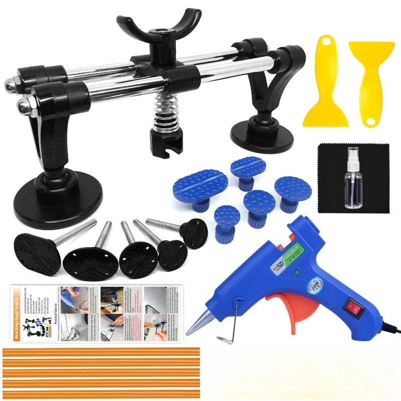 

1set Car Dent Repair Tool Impact Crater Hail Crater Repair Unpainted Dent Repair Kit Efficient Bridge Tool Set Puller Gasket