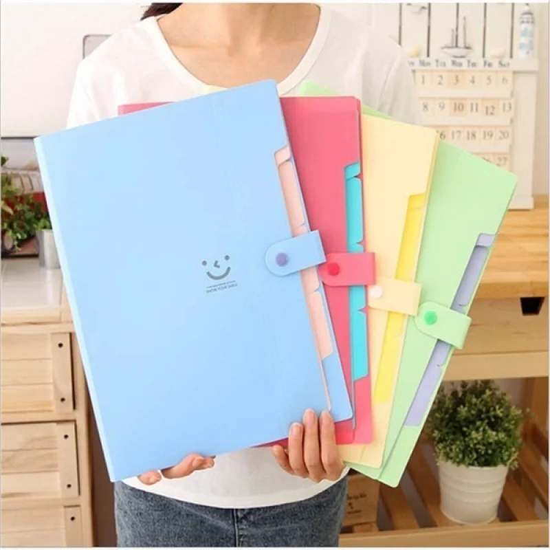 A4 Portable Manager Folder Business File Bag Paper Expanding File Folder Pockets Accordion Document Organizer