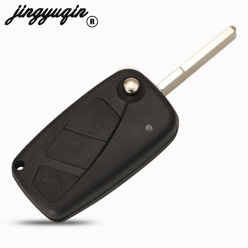 jingyuqin Flip Remote Key Delphi 433mhz ID46 PCF7946 PCF7941 Chip for FIAt 500 Punto Ducato Stilo Panda Bravo Fob 2/3 Buttons