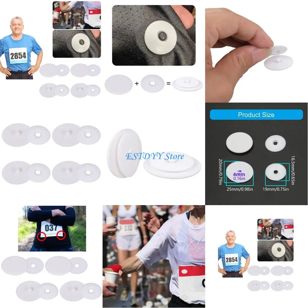 

G6DE 4Pcs Number Plate Fixing Buckles Plastic Race Number Clip Marathons Gear Sports Bib Fasteners Easy to Installation