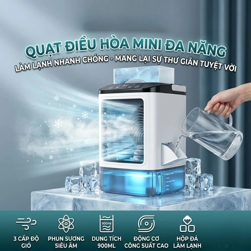 Household USB Mini Water‑Cooled Cooling Fan Portable Spray Humidifier Desktop Small Mobile Evaporative Air Cooler