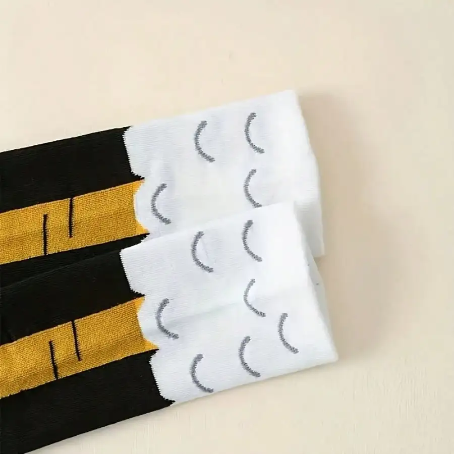 3 أزواج من جوارب مخلب الدجاج الممتعة باللون الأسود، مناسبة للارتداء الكاجوال أو الرسمي، مع تصميم نمط جورب مثير للاهتمام #5