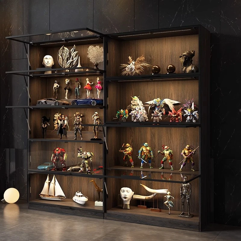 

Glass Door Locker Custom Toy Figure Cabinet Lego Display Cabinet Custom Model Modern Living Room Filing Cabinet sectional 1m