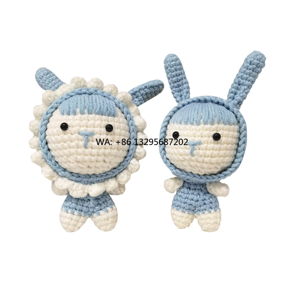 

Crochet Kit Creative Doll Blue Hanging Decorations Simple Handmade Knitting Decorations Material Package Non-finished Products