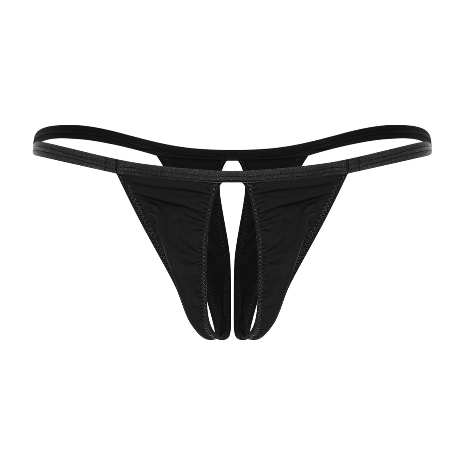 

Womens Low Rise Micro Panties Underwear Open Crotch Spaghetti Straps Mini Bikini Briefs Lingerie for Nightwear Couple Games