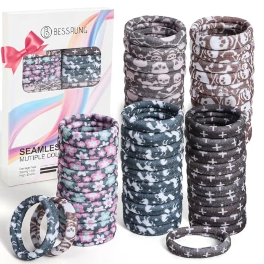 

Limited-time offer 50 Pack Seamless Elastic Hair Ties for Women Girls, No Damage Ponytail Holders for Thin Thick Hair, Snag-Fre