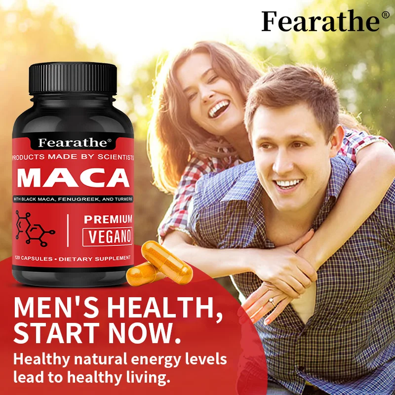 جذر الماكا الأسود العضوي من بيرو، يدعم الطاقة والقدرة على التحمل، معزز للطاقة الطبيعية، صحة متوازنة للرجال، 120 كبسولة