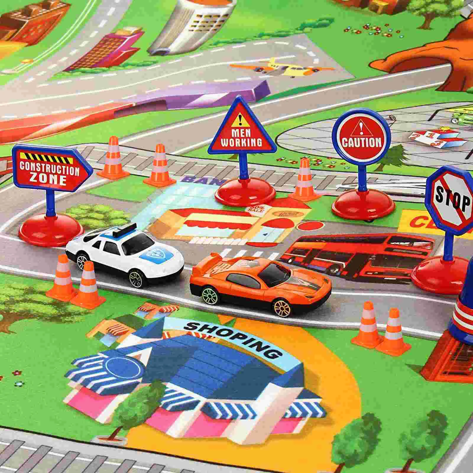 7 Pcs Soccer Cones Road Sign Outdoor Playset Simulation Roadblock Child Mini Orange