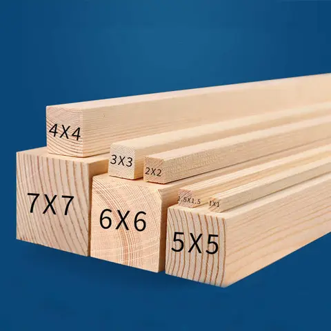 5Pcs Length 100mm Square Pine Wood Strip 10*20mm-50*60mm Solid Pine Rods DIY Model Material Crafts Decoration Making Parts