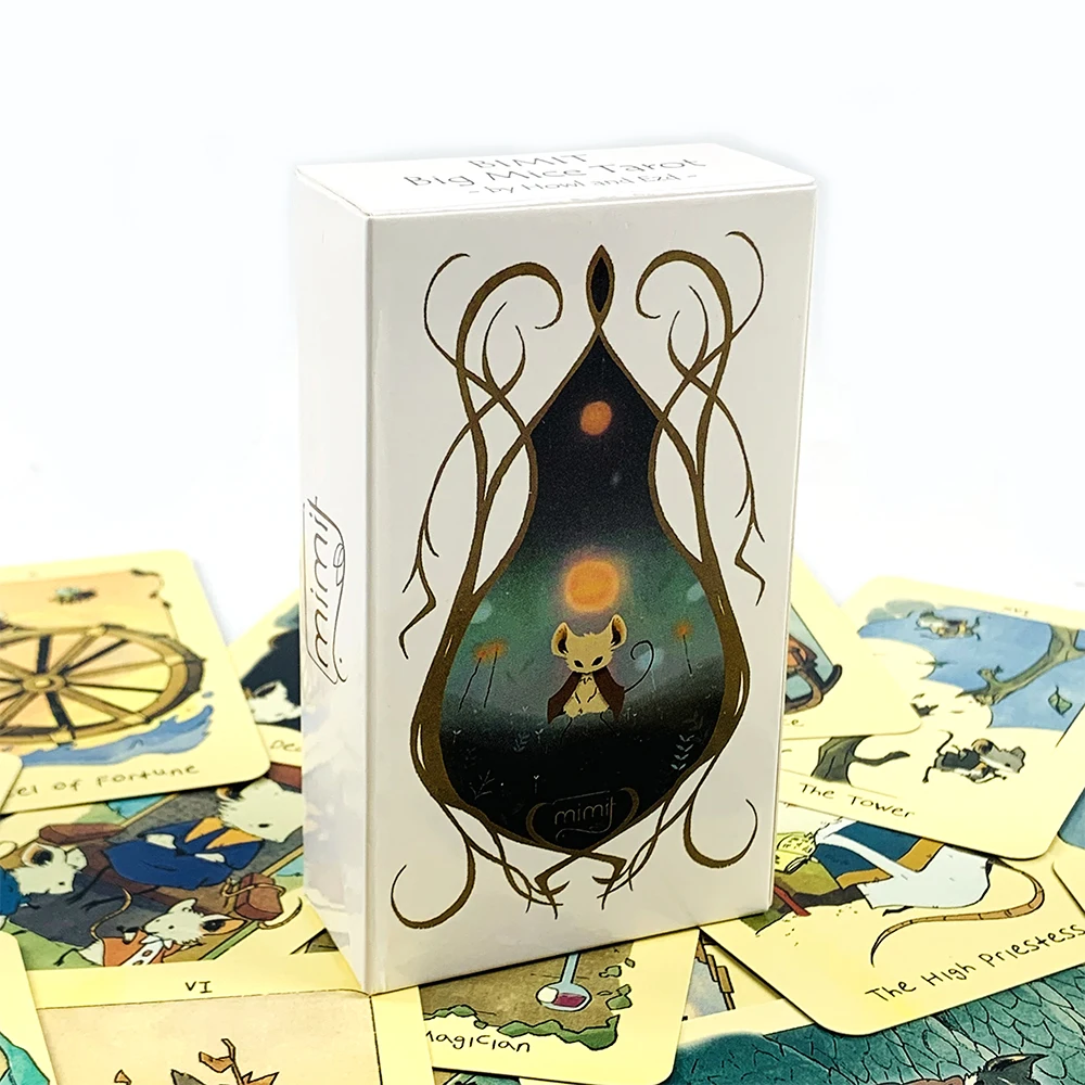 Mini Mice Tarot Deck 78 Tarot Cards Spiritual Divination Meditation Borad Game Tarot Gift for Collectors Beginners 10.3*6cm
