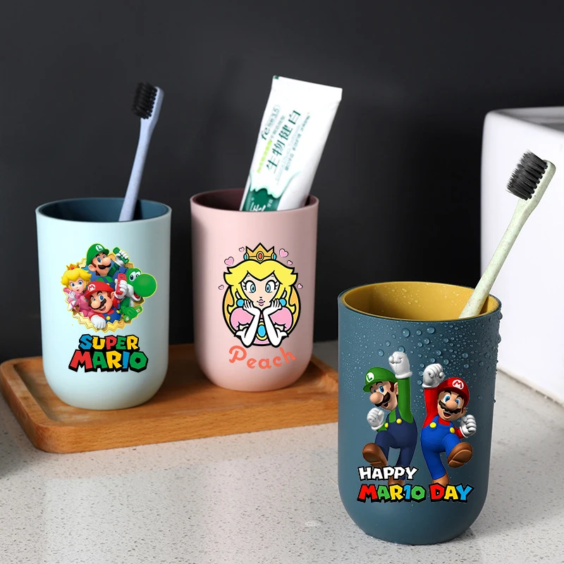 

Super Marios Bro Toothbrush Cup Cartoon Water Cups Boy Girl Wash Brush Cups Children Mouthwash Cup Travel Toothbrush Mug Gift