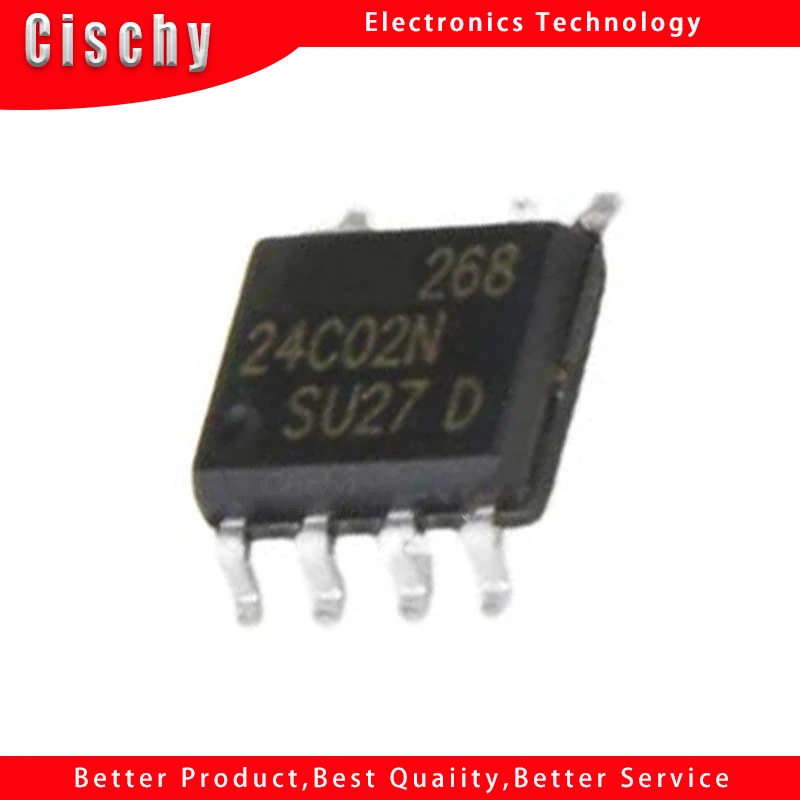 50pcs/lot New Original 24C02 AT24C02 SOP8 EEPROM memory In Stock