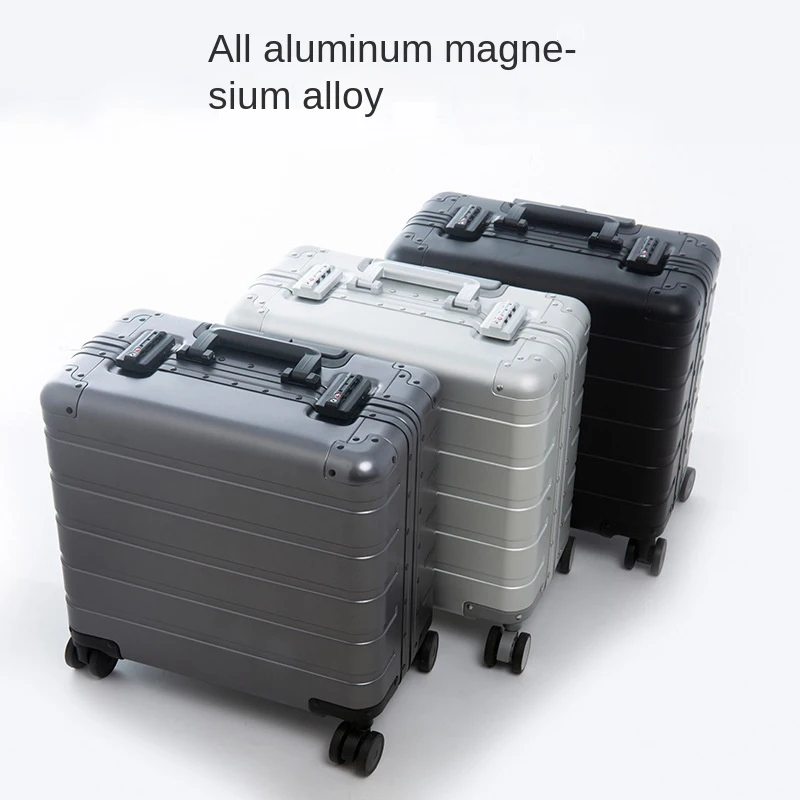 100% Aluminum Suitcase Small Luggage 18\