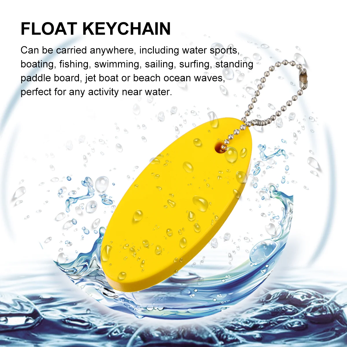 3 Pcs Sailing Key Ring Chain Floties Float Keychain Light Floating Oval Cup Pong