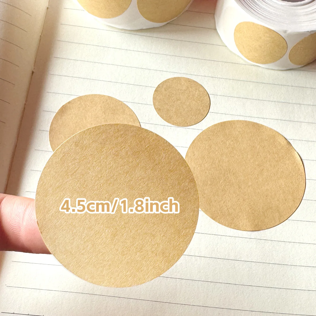 2.5/3.8/4.5/5 cm 500 Pz/rotolo Kraft Rotondo Etichette Adesive Carta Adesiva Classificazione Nome Etichette Personalizzate Adesivi