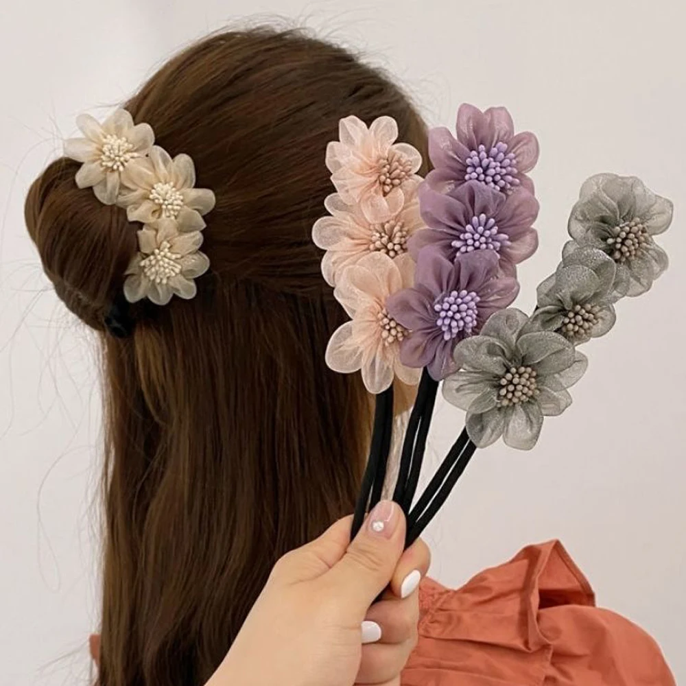 

Flowers Hair Bun Maker 1PC Magic Donut Hairstyle Twist Bun Hair Accessories for Girls Women Braide Rope Hairbands Styling Tool