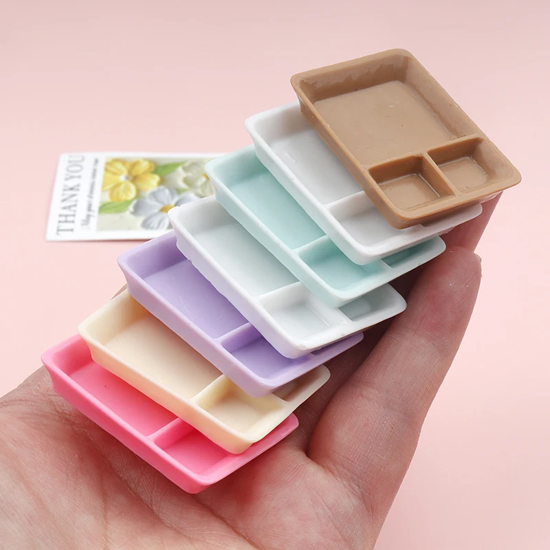 6/60pcs Kawaii Simulation Plate Dollhouse Decor DIY Scrapbooking for Mini Kitchen Dinner Tableware Decor Accessories view 4
