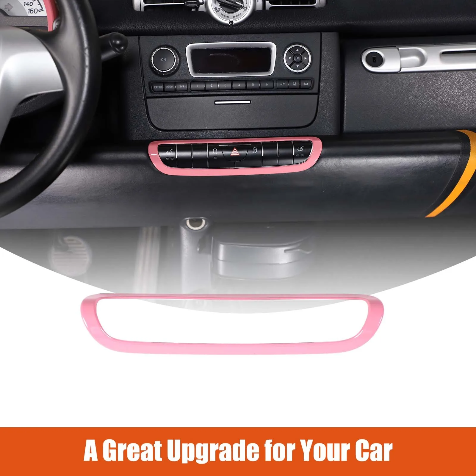 

Door Lock Switch Decorative Frame Trim Cover Carbon Fiber Style ABS For Benz Smart Fortwo 451 2009 2010 2011 2012 2013 2014 2015