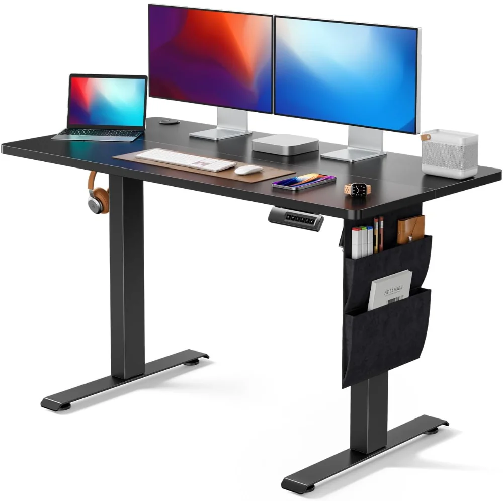 

Desk Adjustable Height,‎48x24 Inch Electric Standing Desk, Stand up Desk with Storage Bag,Headphone Hook