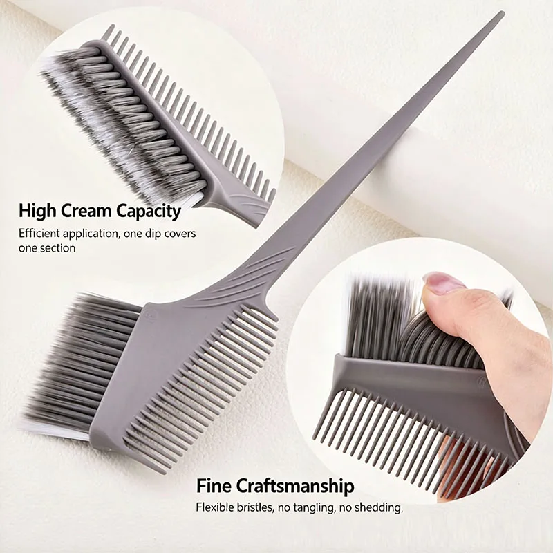 3 Layer Thick Bristles Hair Dye Brush Comb Non‑Slip Point Tail Hair Sectioning Comb Hair Coloring Bleaching Oil Treatment Tools