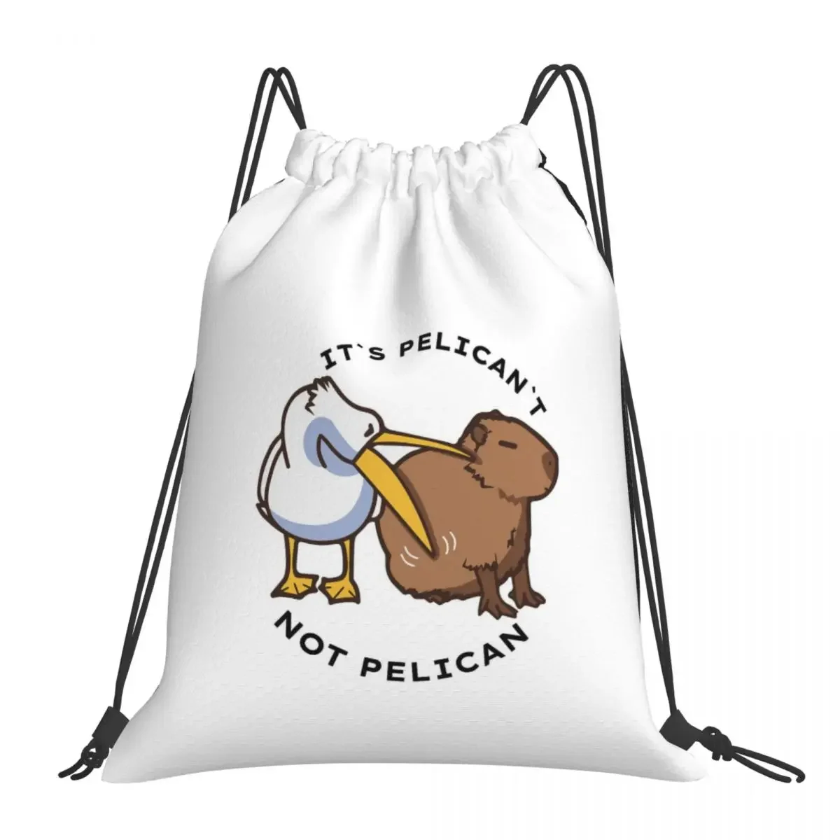 

Capybara Relaxing Backpacks Fashion Portable Drawstring Bags Drawstring Bundle Pocket Sports Bag BookBag For Man Woman Students