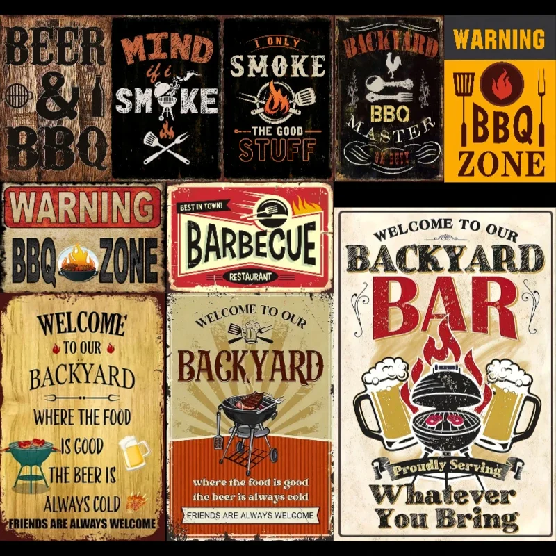 Interesting Barbecue Signage Bar Garage Restaurant Cafe Home Wall Decoration