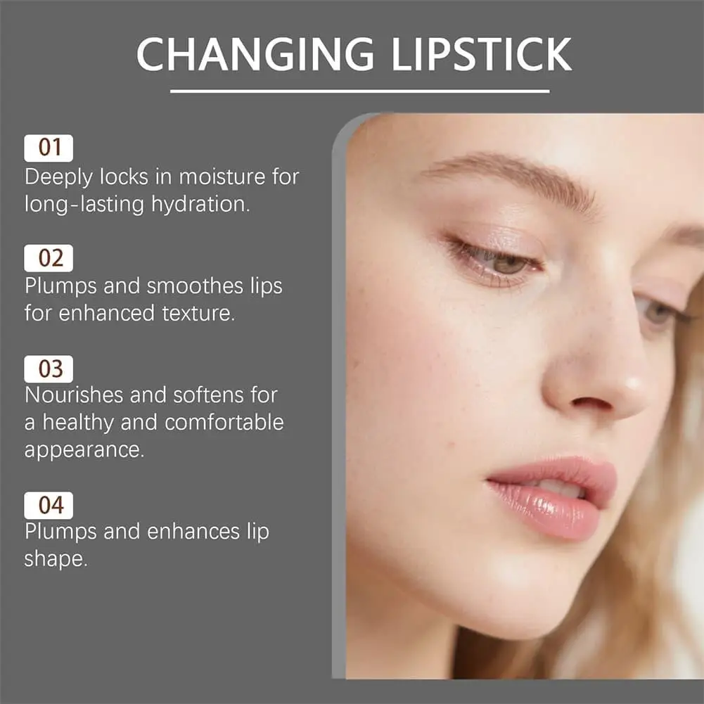 Goldfolien-Kristall-Temperaturwechsel-Lippenstift, Jelly-Farbwechsel-Lippenbalsam, feuchtigkeitsspendend, langanhaltend, glänzendes Lippen-Make-up, Kosmetik – Detail 10