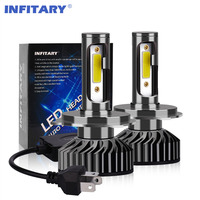 Infitary LED Headlights H7 H1 H11 9005 9006 H4 For Car 72W 12000LM On Auto Headlamps Bulbs Fog Light White 6500K 12V Lamp Birght