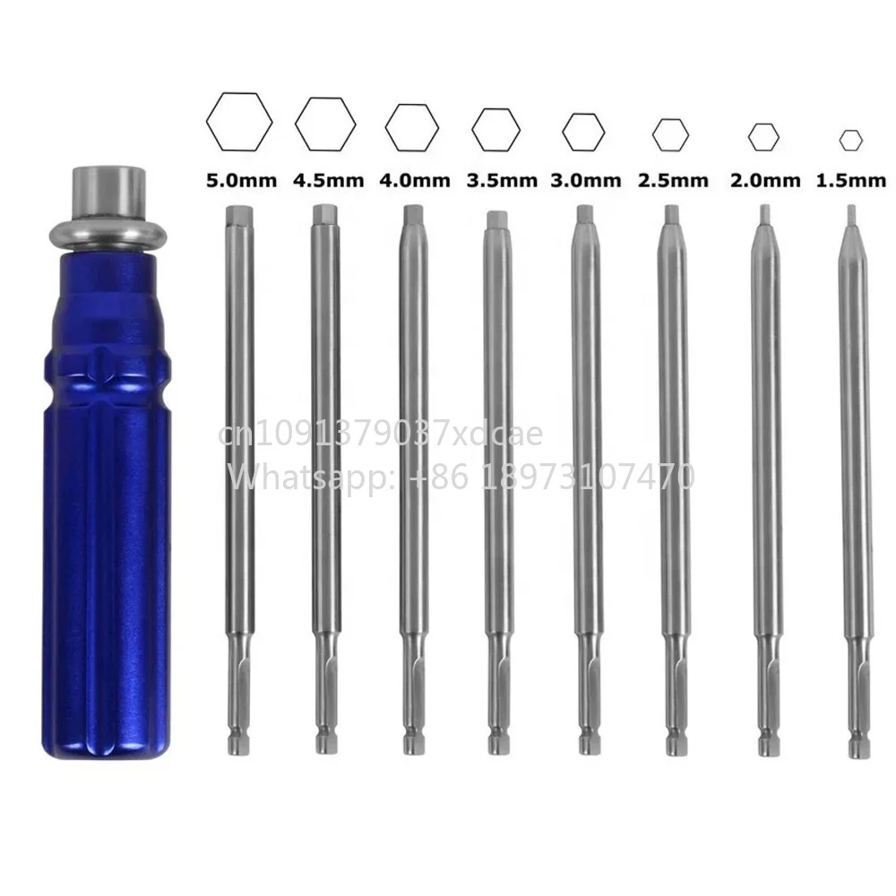 2026 NEW Azicon's . Bone Screwdriver Set With Quick Coupling Handle Hex Torx Star Cannulated Screw Drivers Surgical Instrument