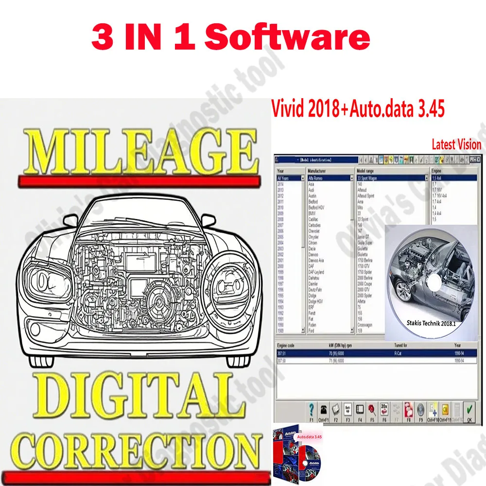 

AutoData 3.45 + vivid 2018 OBD2 Scanner accessories + DASH MILLEAGE CORRECTION+AIRBAG CRASH CLEAR+ IMMO OFF+DASH+ IMMO SOFTWARES