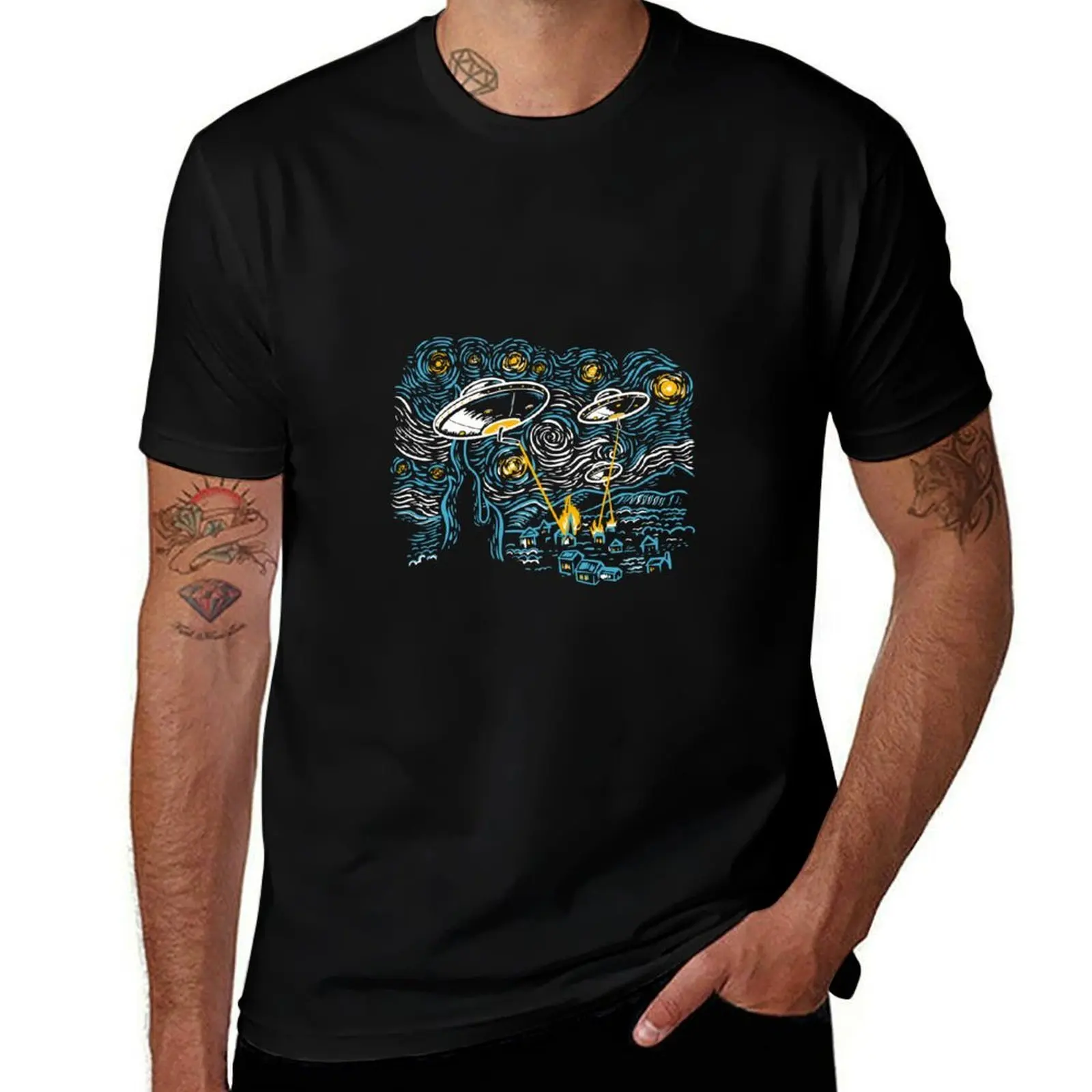 Starry Invasion T-Shirt Daily Wear Plain Short Sleeve Shirt T-Shirt