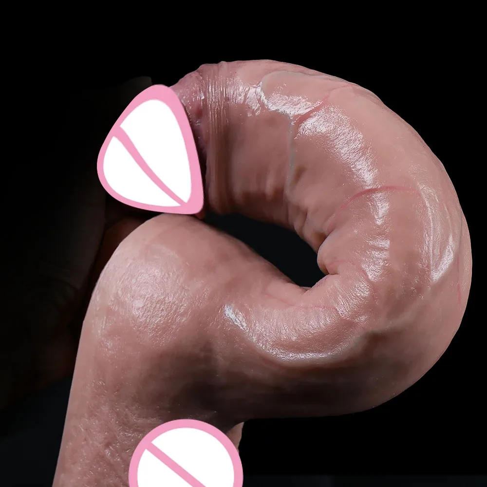 Super Huge Realistic Dildo Penis Soft Silicone Dick with Suction Cup Cock Anal Plug Sex Toy for Women Men Lesbian Aldult 18 Real 2